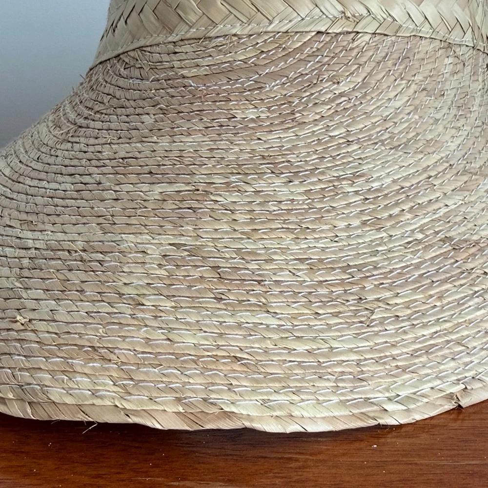 Straw Sun Visor Hat (handmade) - Picture 2 of 7